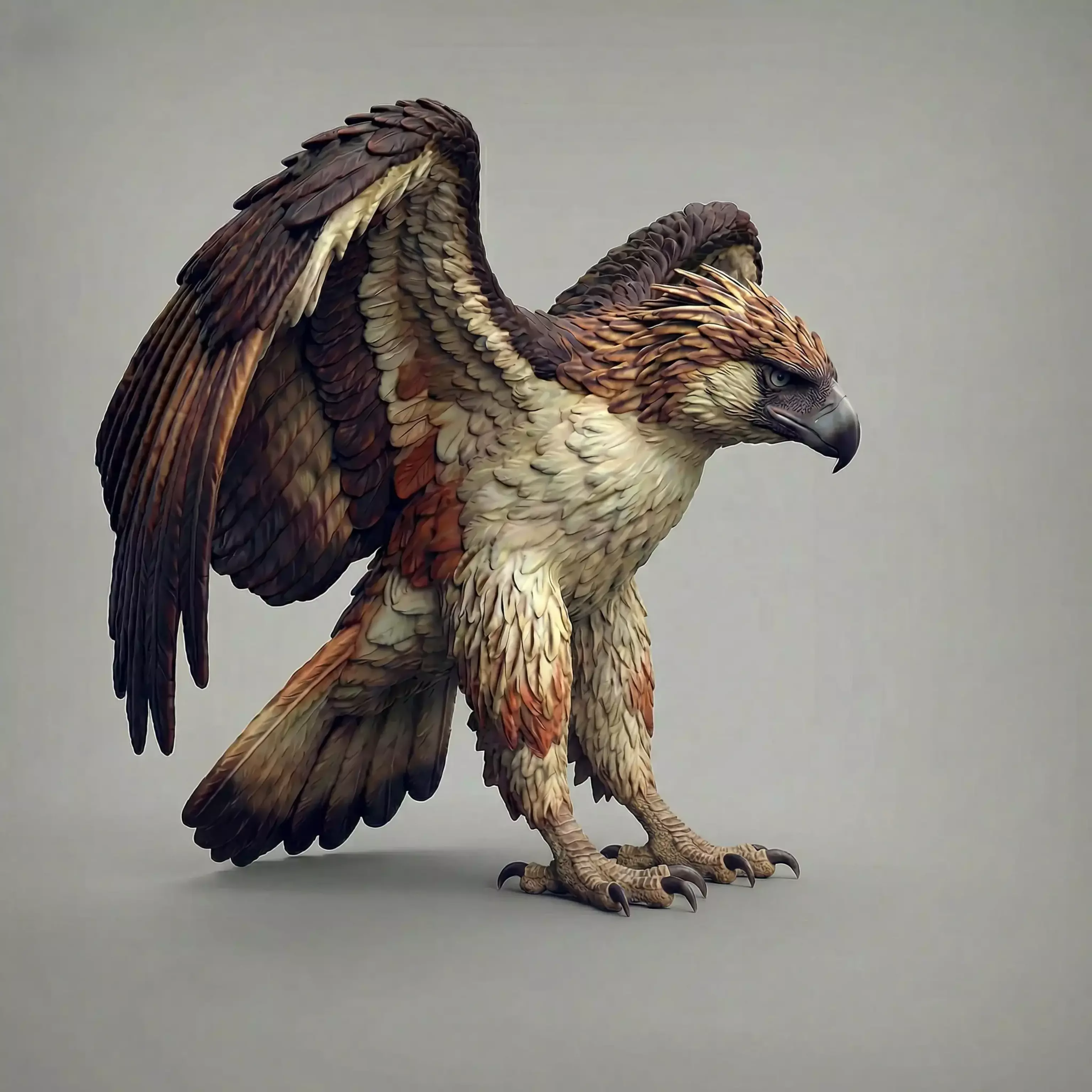 Majestic Philippine Eagle High-Detail Spread-Wing Statue 3D print model