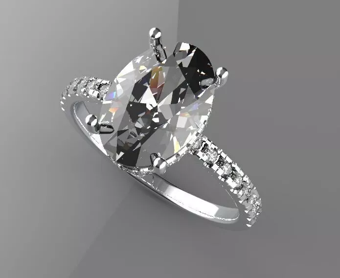 Oval Ring whit Halo 3D print model