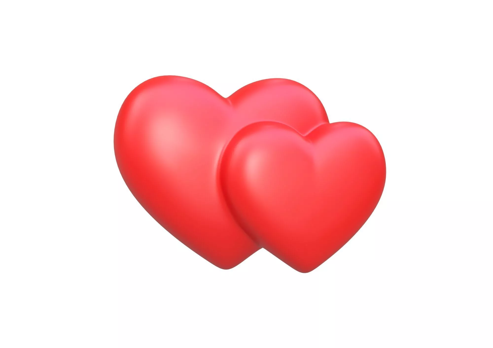 Double Heart 2 3D model 3D model