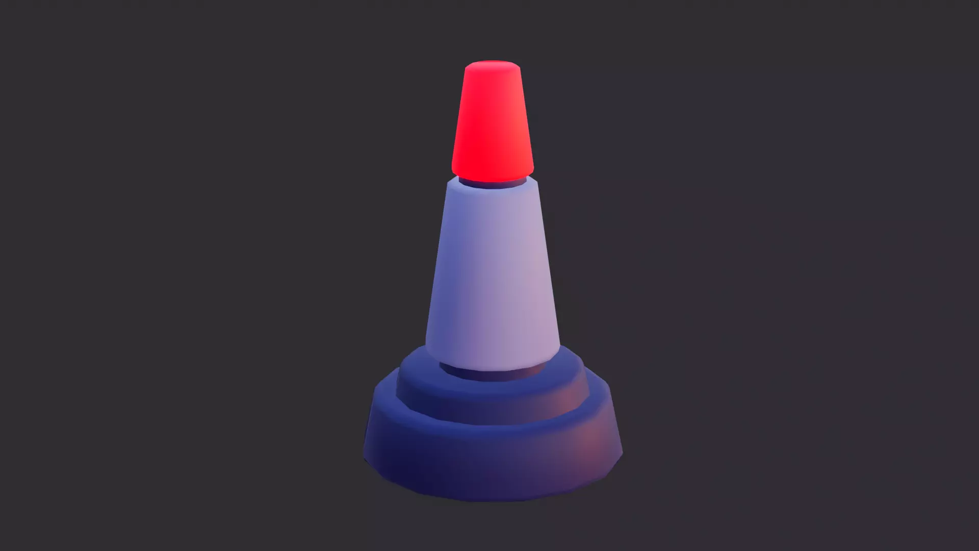 Low Poly Sci-Fi Traffic Cone 3D model
