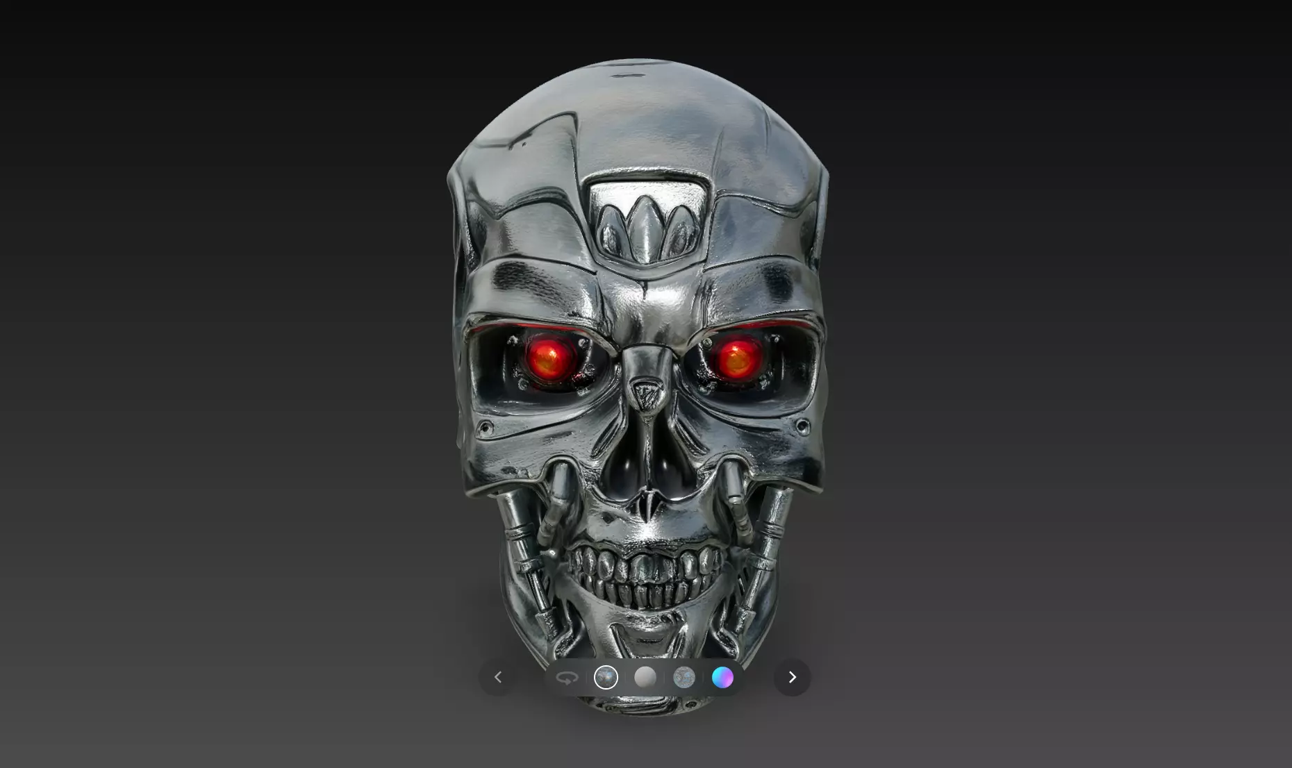 Battle Damaged Cyborg Skull Sci Fi Robot Sculpture STL V1 3D print model