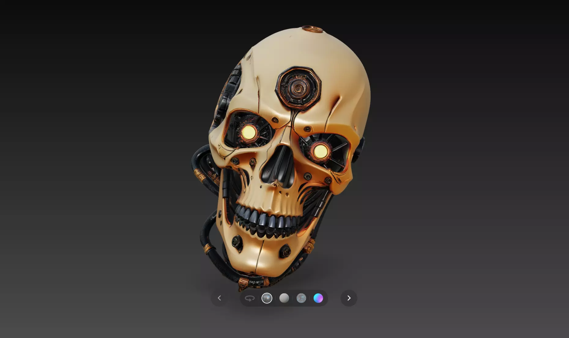 Advanced Cyborg Skull Glowing Eyes Sci Fi Sculpture STL V1 3D print model