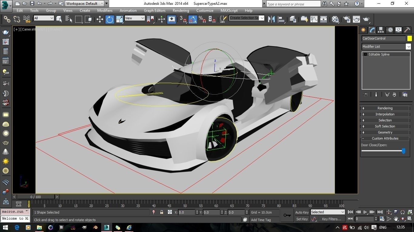 Hypercar Rigged Model Low Poly by Srinaths4cg Low-poly 3D model_8