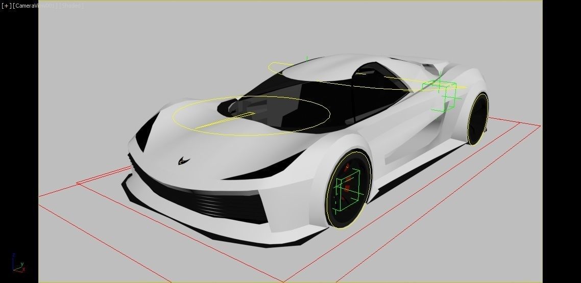 Hypercar Rigged Model Low Poly by Srinaths4cg Low-poly 3D model_7