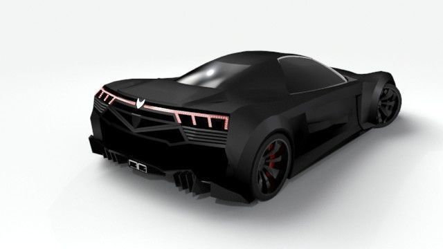 Hypercar Rigged Model Low Poly by Srinaths4cg Low-poly 3D model_2