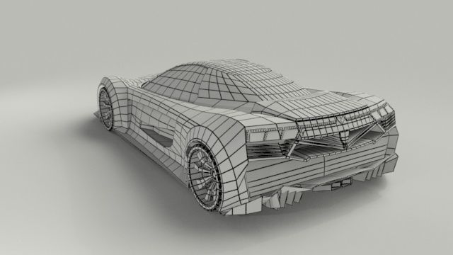 Hypercar Rigged Model Low Poly by Srinaths4cg Low-poly 3D model_5