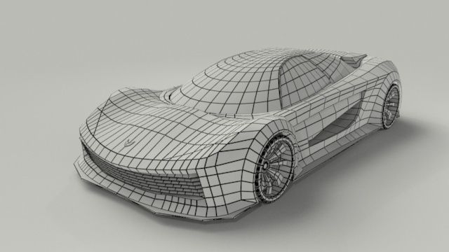 Hypercar Rigged Model Low Poly by Srinaths4cg Low-poly 3D model_4