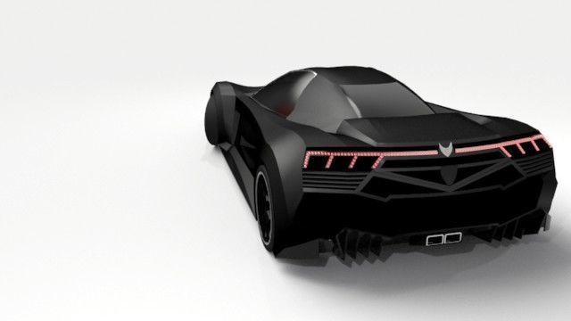 Hypercar Rigged Model Low Poly by Srinaths4cg Low-poly 3D model_1