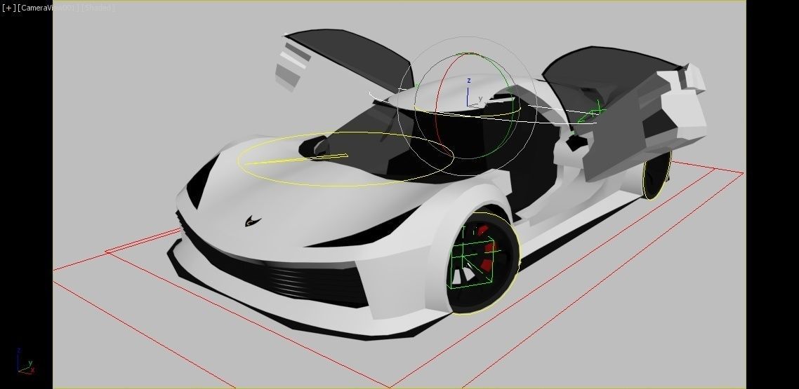 Hypercar Rigged Model Low Poly by Srinaths4cg Low-poly 3D model_6