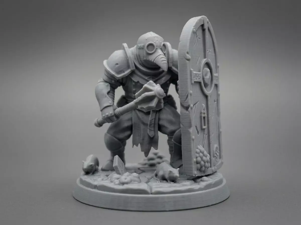 Pre-supported 32mm Grimdark Plague Knight - Fantasy Miniature 3D print model