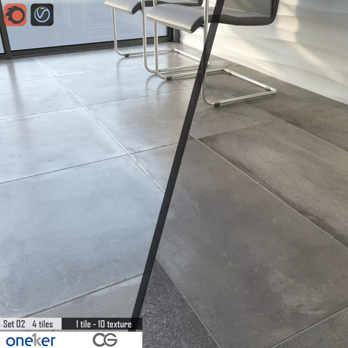 Oneker Tile Set 3D model_0