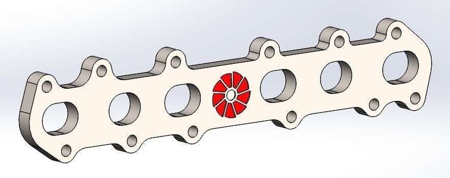 2JZ engine exhaust flange 3D model_0