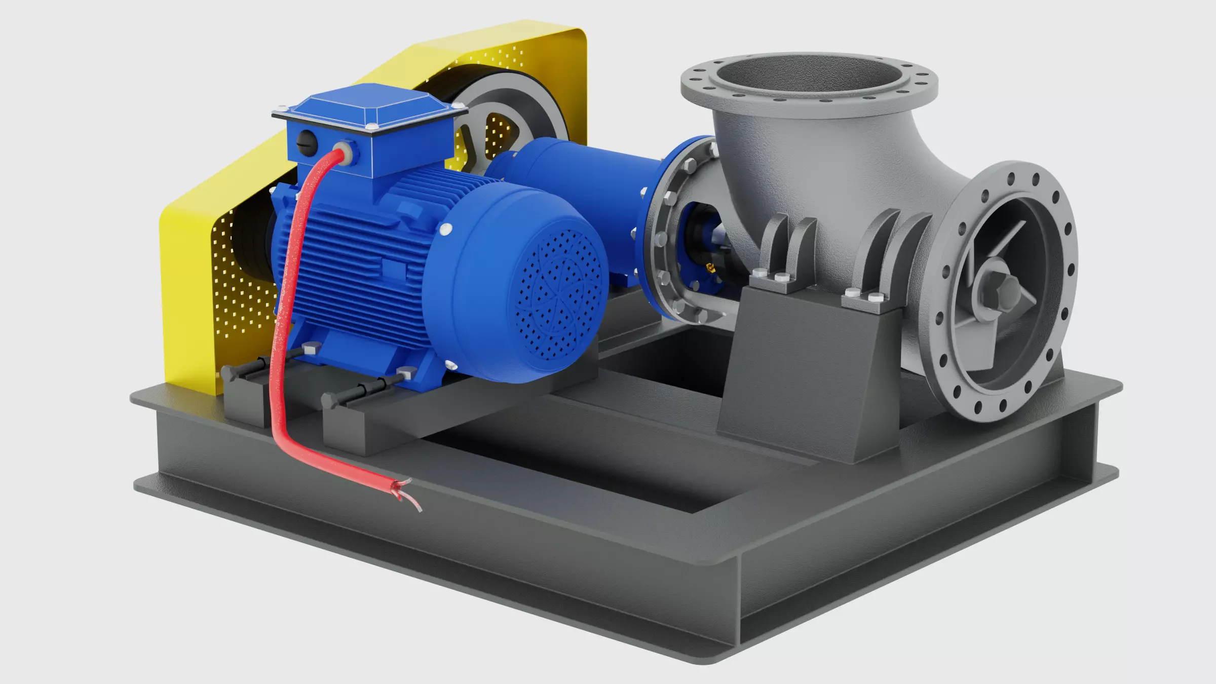 Centrifugal Pump with Ac Motor 3D Model for Chemical Industry 3D model