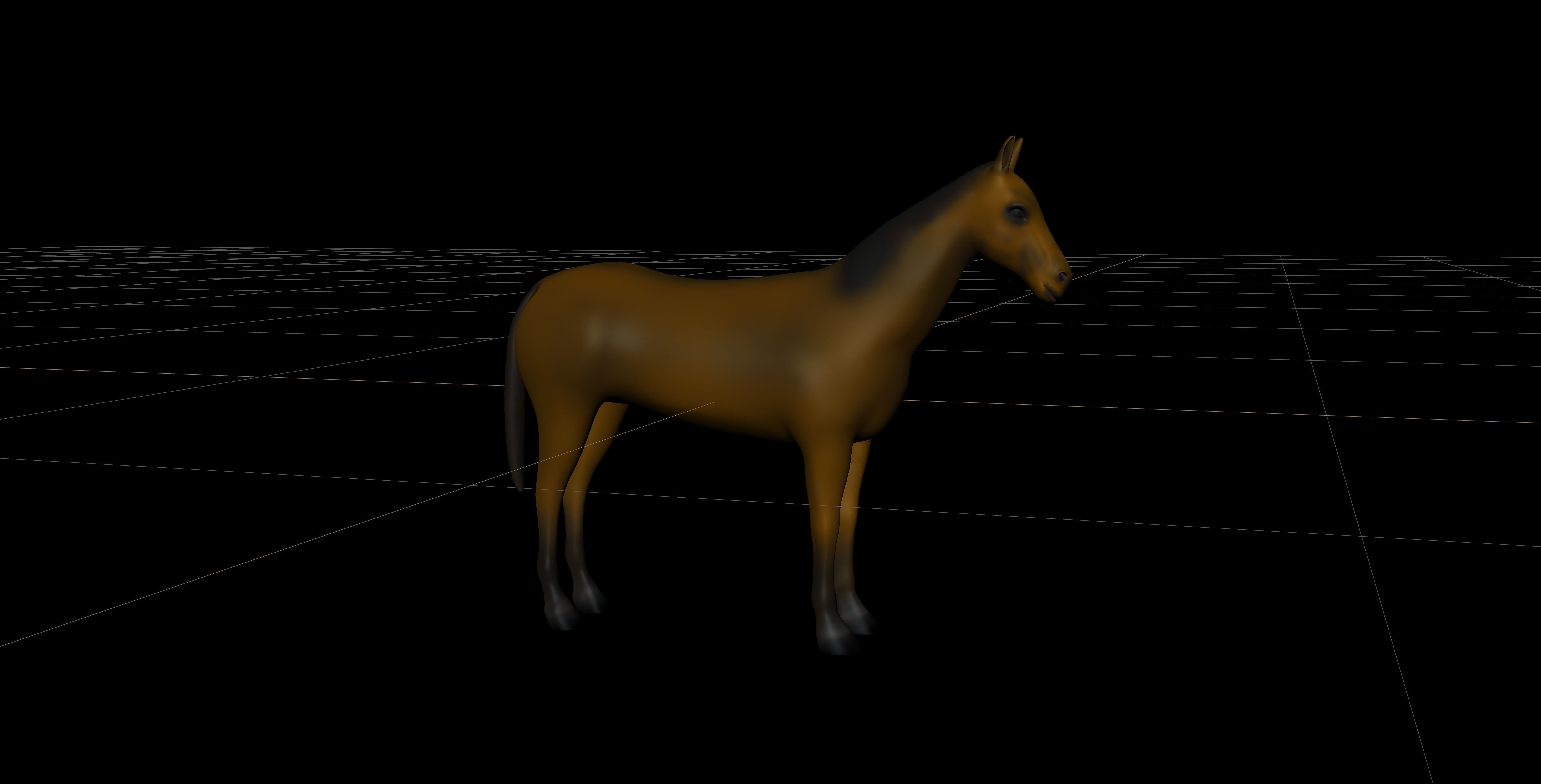 Low poly horse model Low-poly 3D model_5
