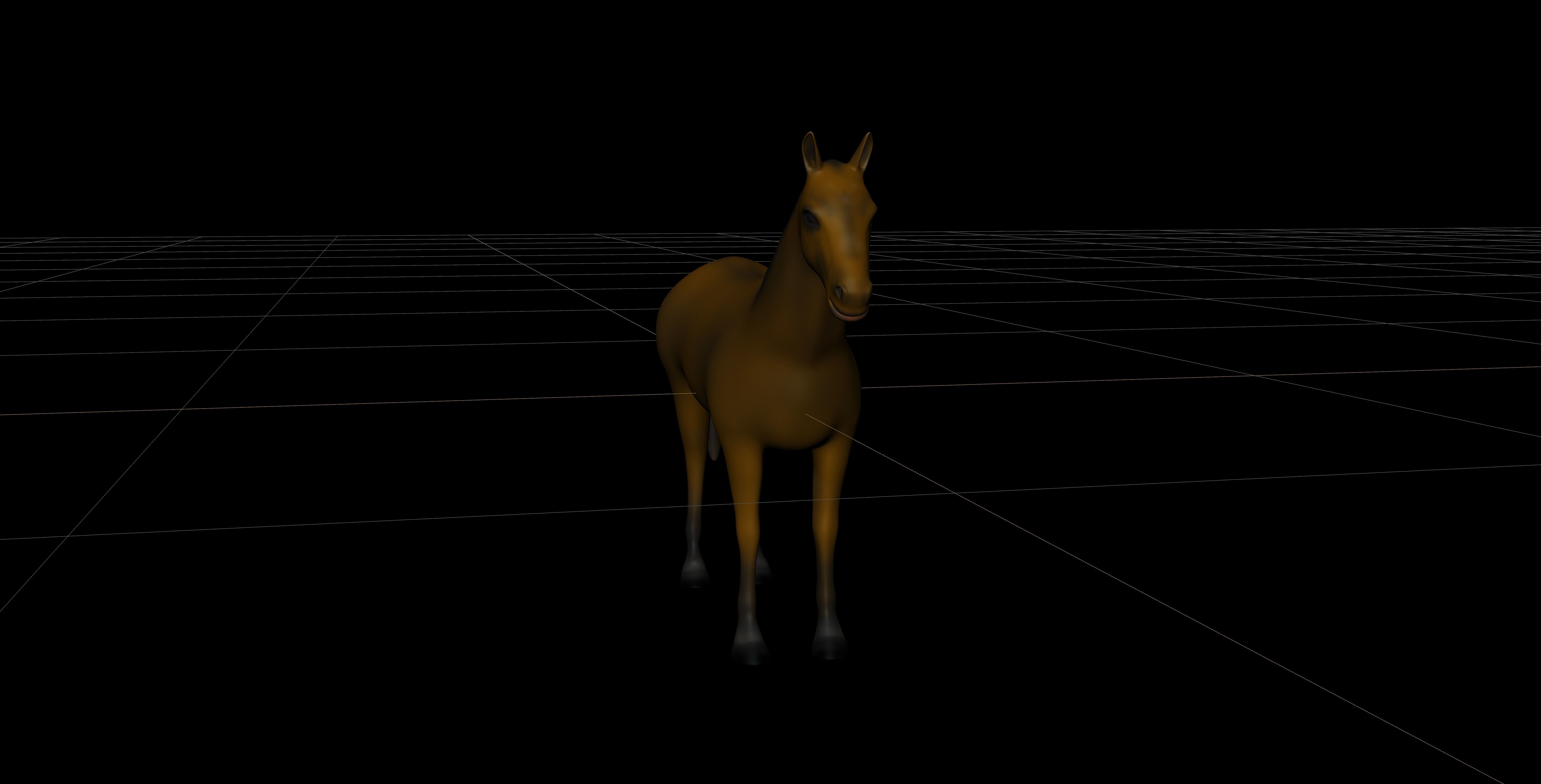 Low poly horse model Low-poly 3D model_8