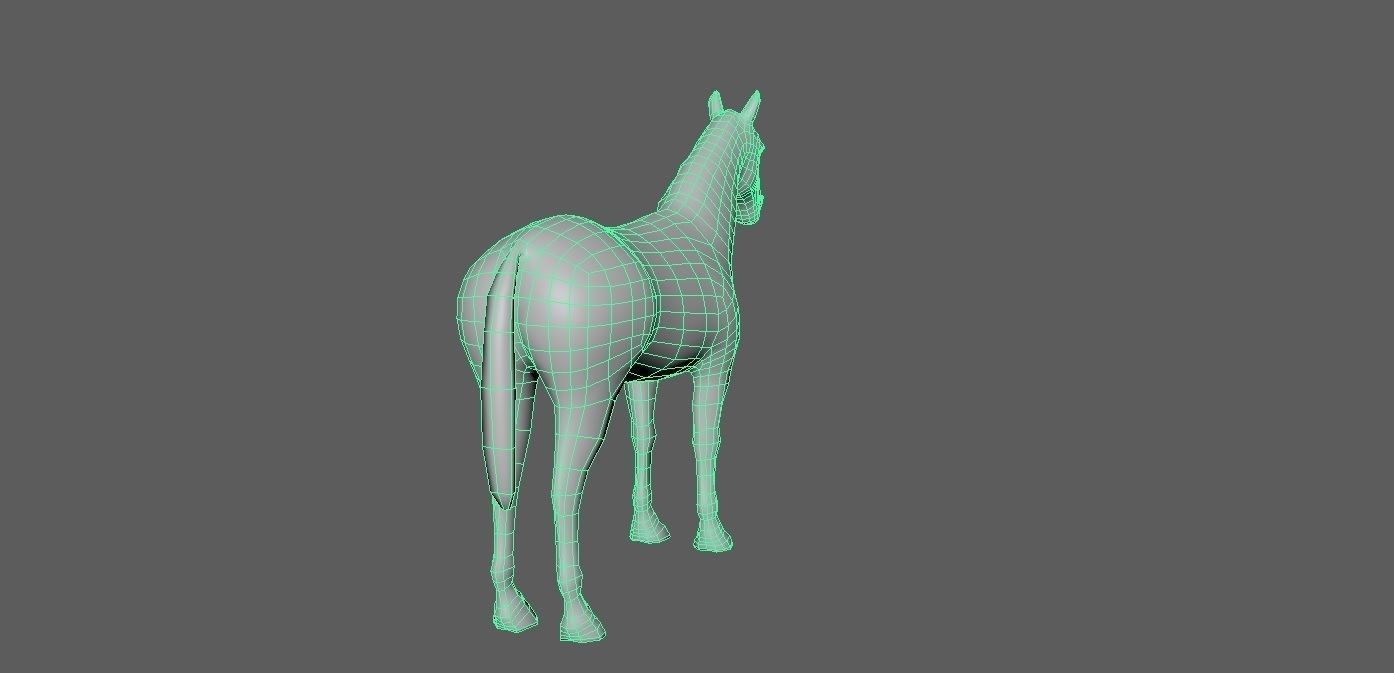 Low poly horse model Low-poly 3D model_3