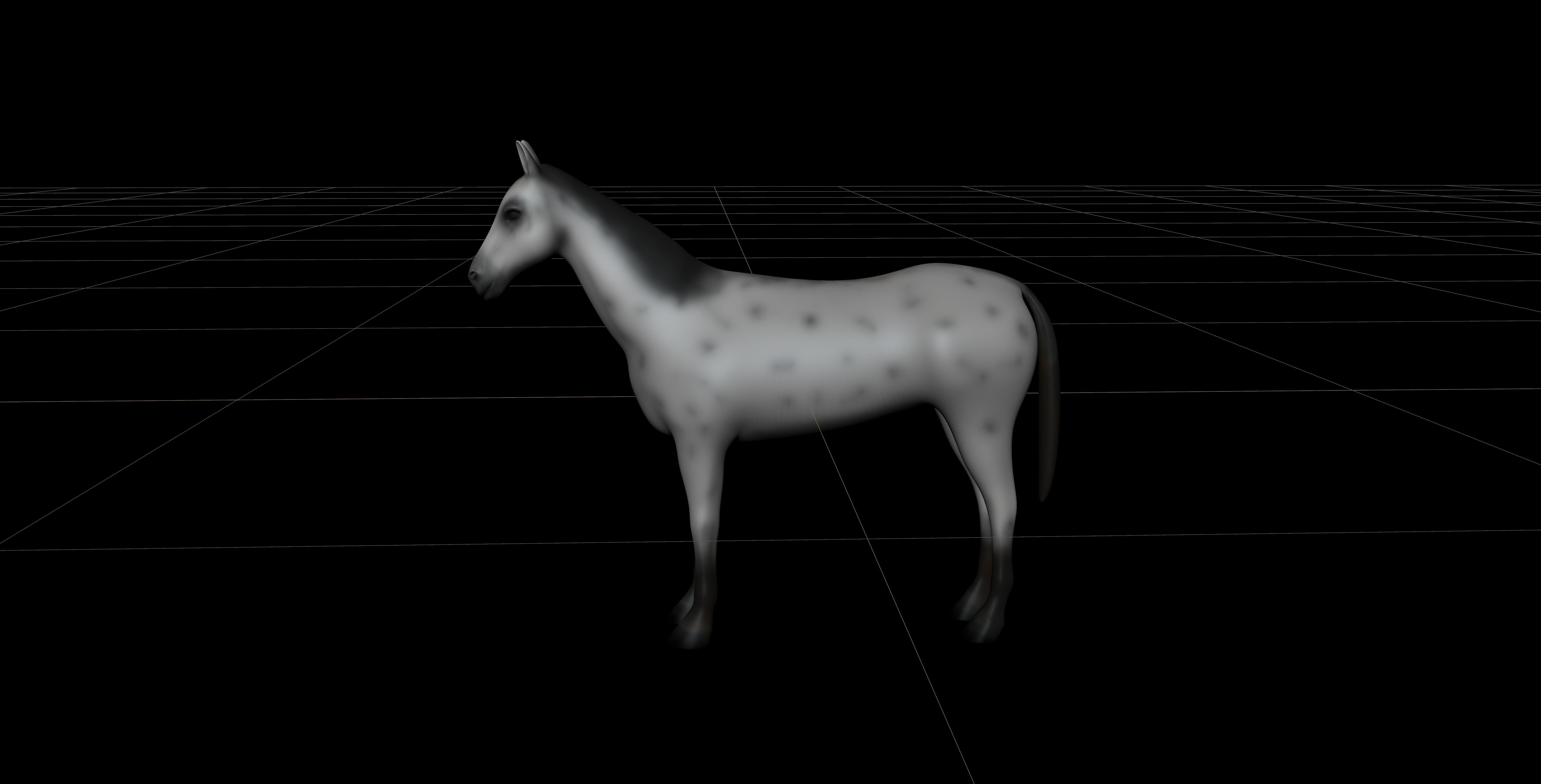 Low poly horse model Low-poly 3D model_11