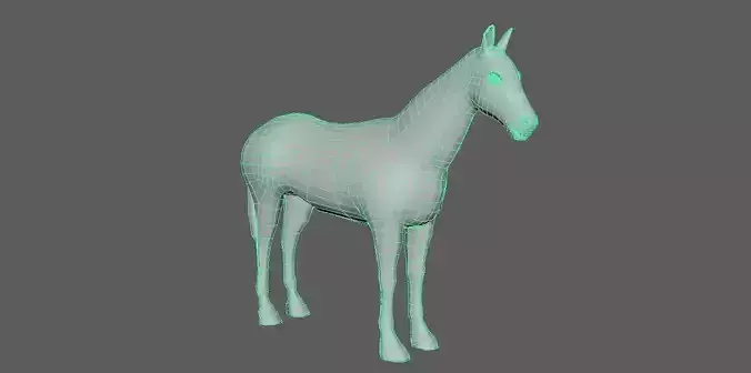 Low poly horse model Low-poly 3D model