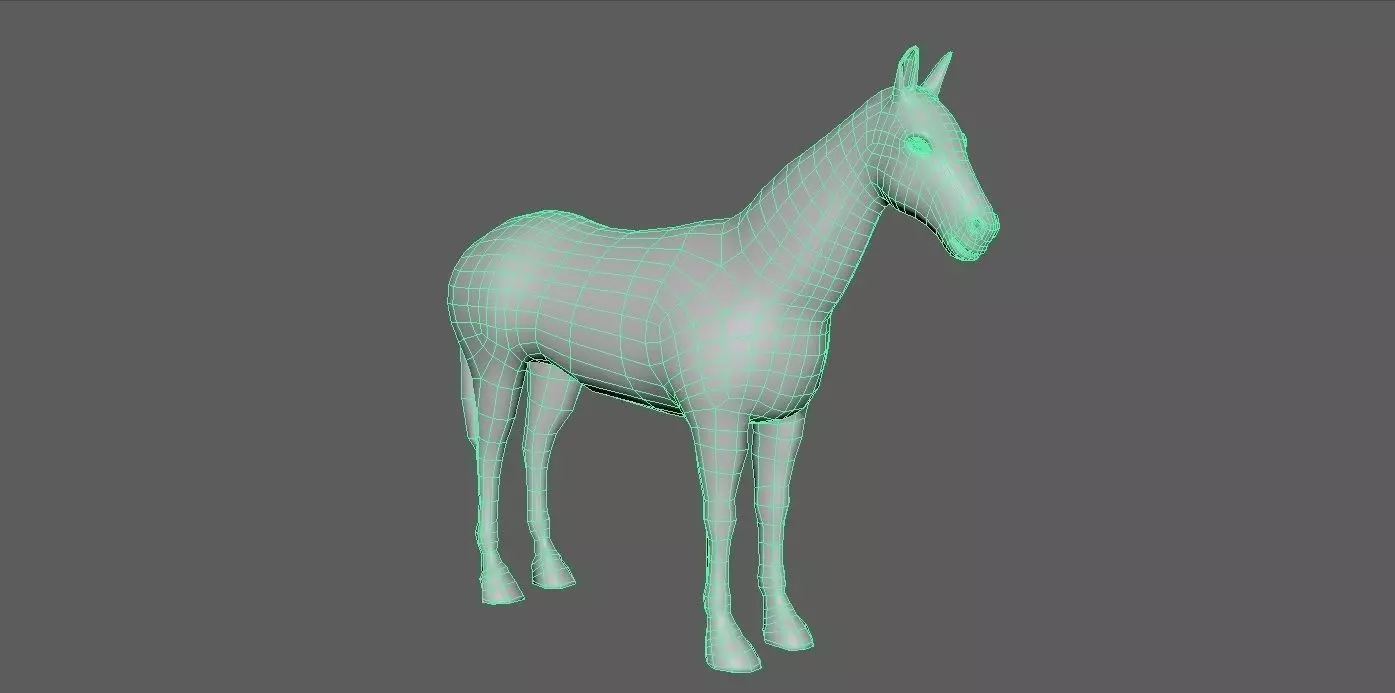 Low poly horse model Low-poly 3D model_0
