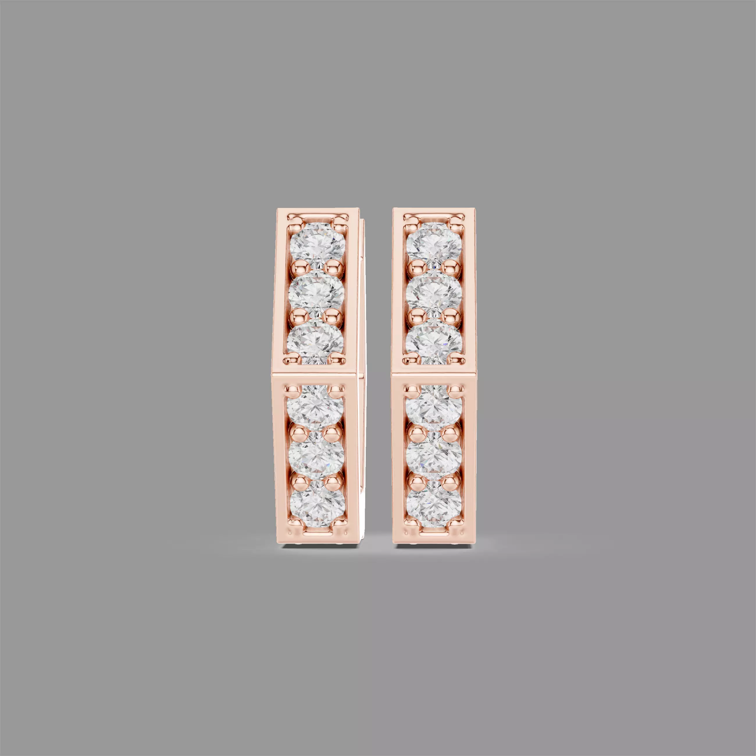 Diamond Hoops Earrings 3D print model