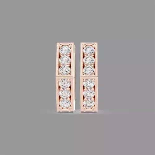 Diamond Hoops Earrings 