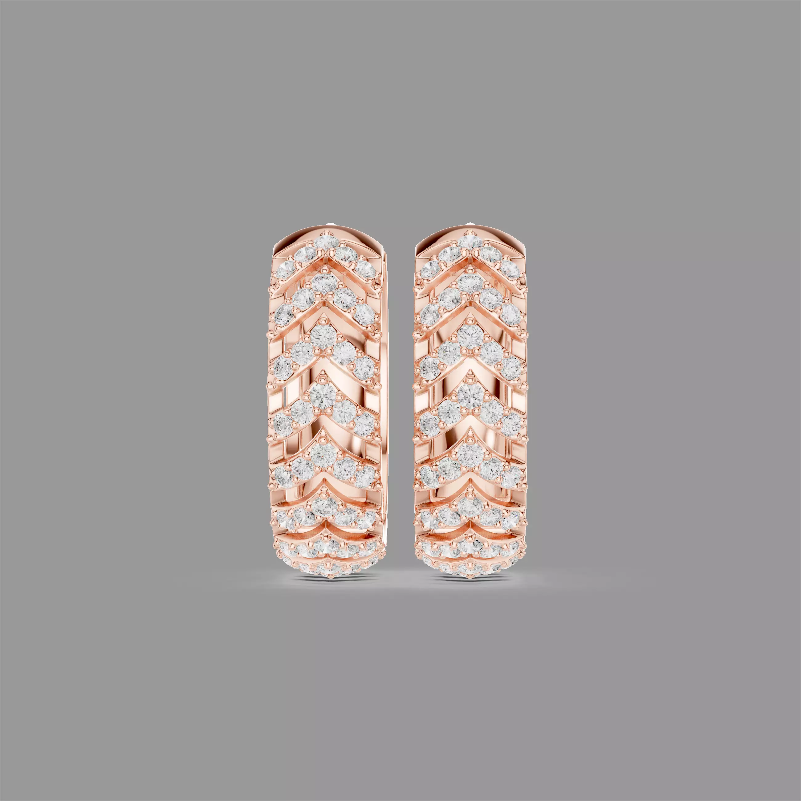 Diamond Hoops Earrings 3D print model