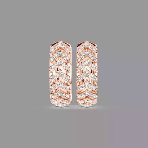 Diamond Hoops Earrings 