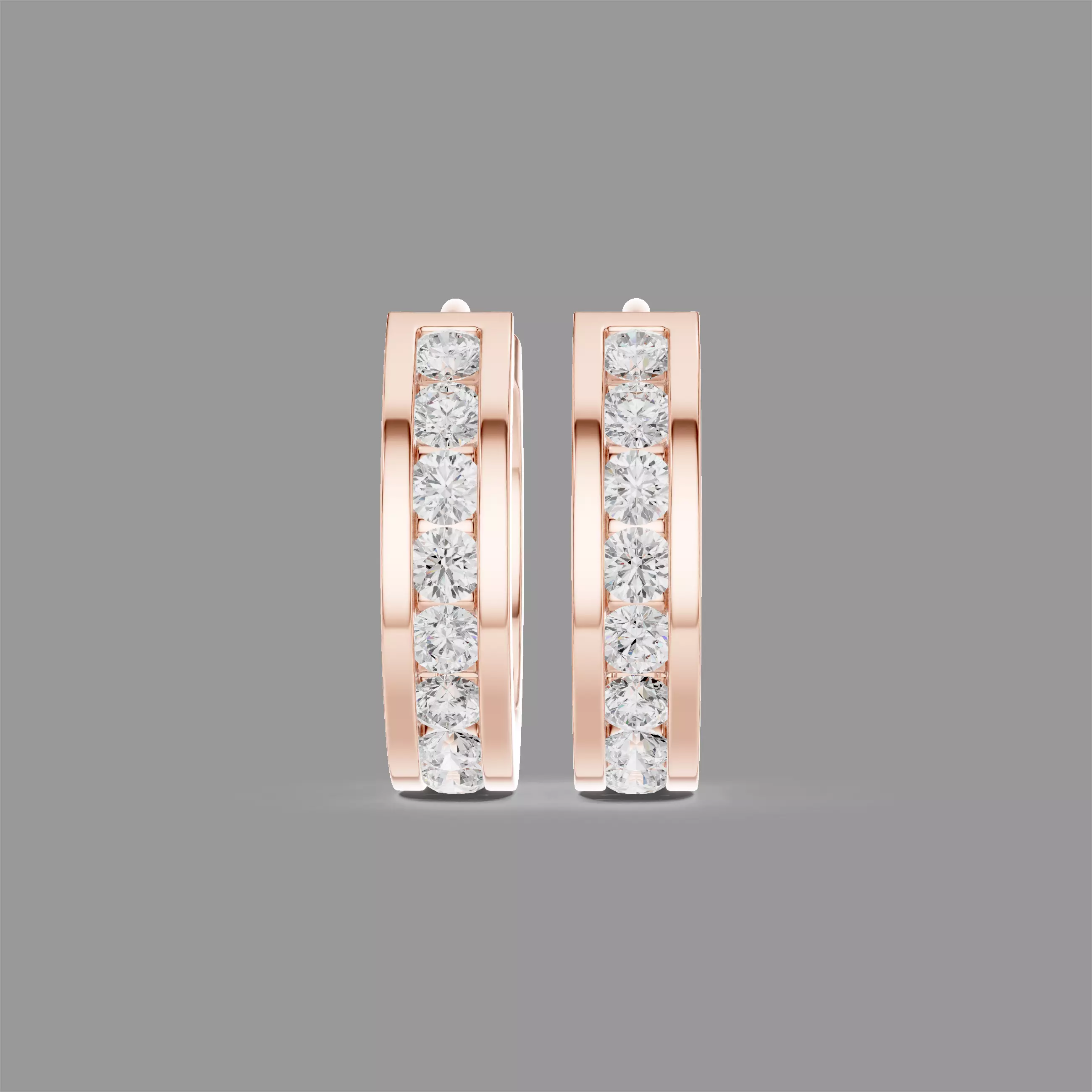 Diamond Hoops Earrings 3D print model