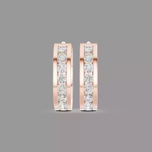 Diamond Hoops Earrings 