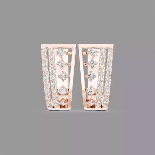 Diamond Hoops Earrings 