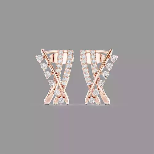 Diamond Hoops Earrings 