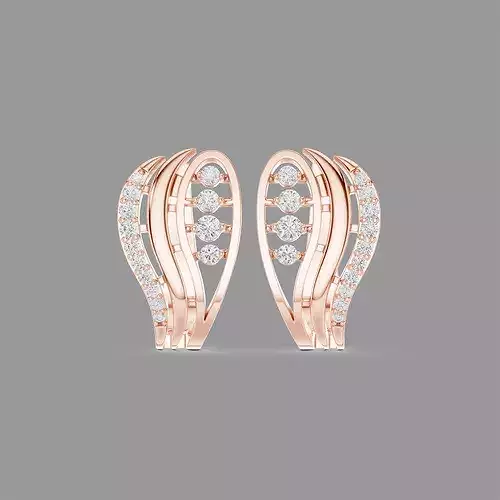 Diamond Hoops Earrings 