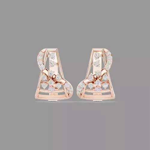 Diamond Hoops Earrings 