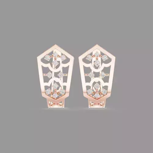 Diamond Hoops Earrings 