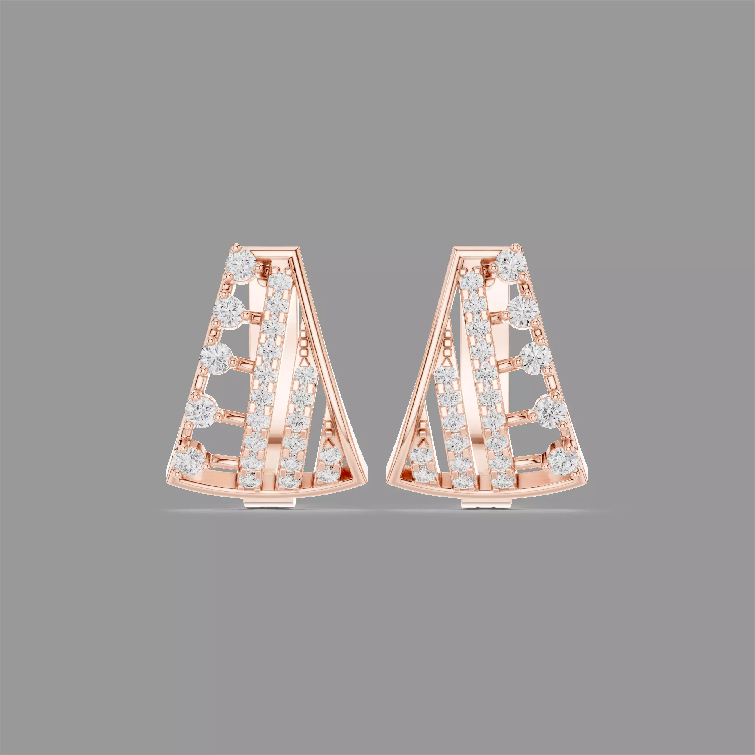 Diamond Hoops Earrings 3D print model