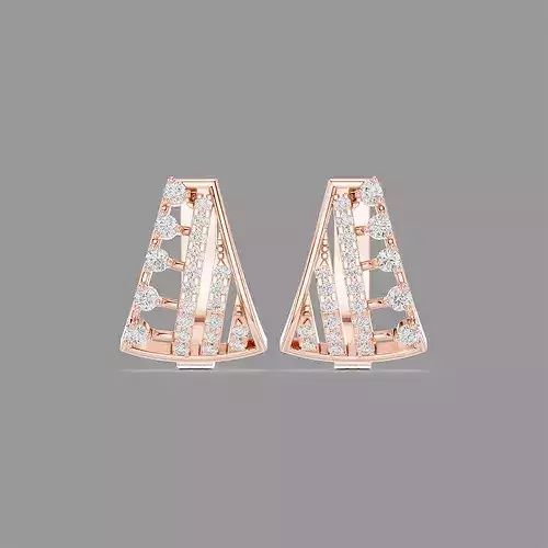 Diamond Hoops Earrings 