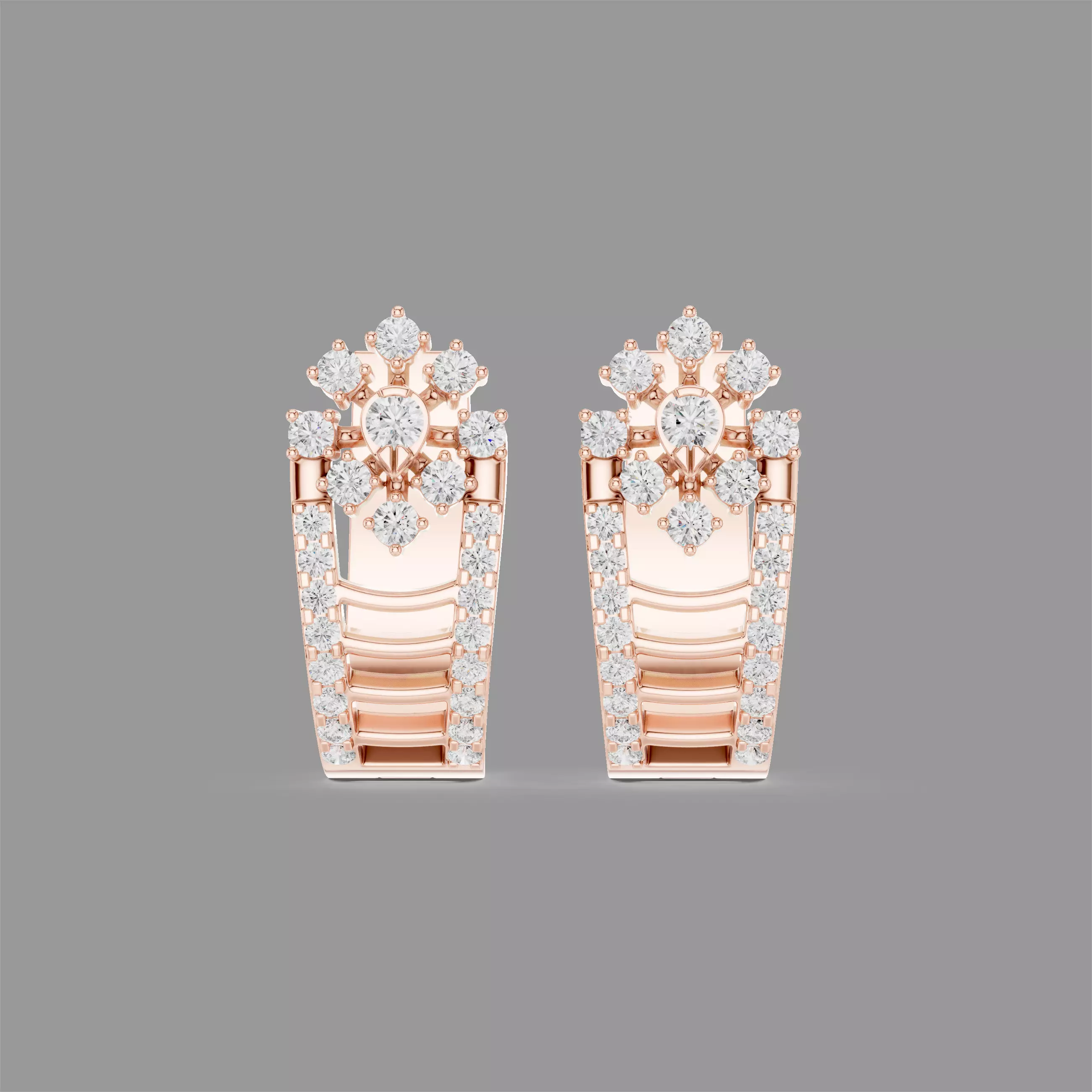 Diamond Hoops Earrings 3D print model