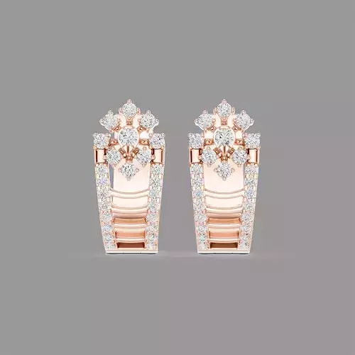 Diamond Hoops Earrings 