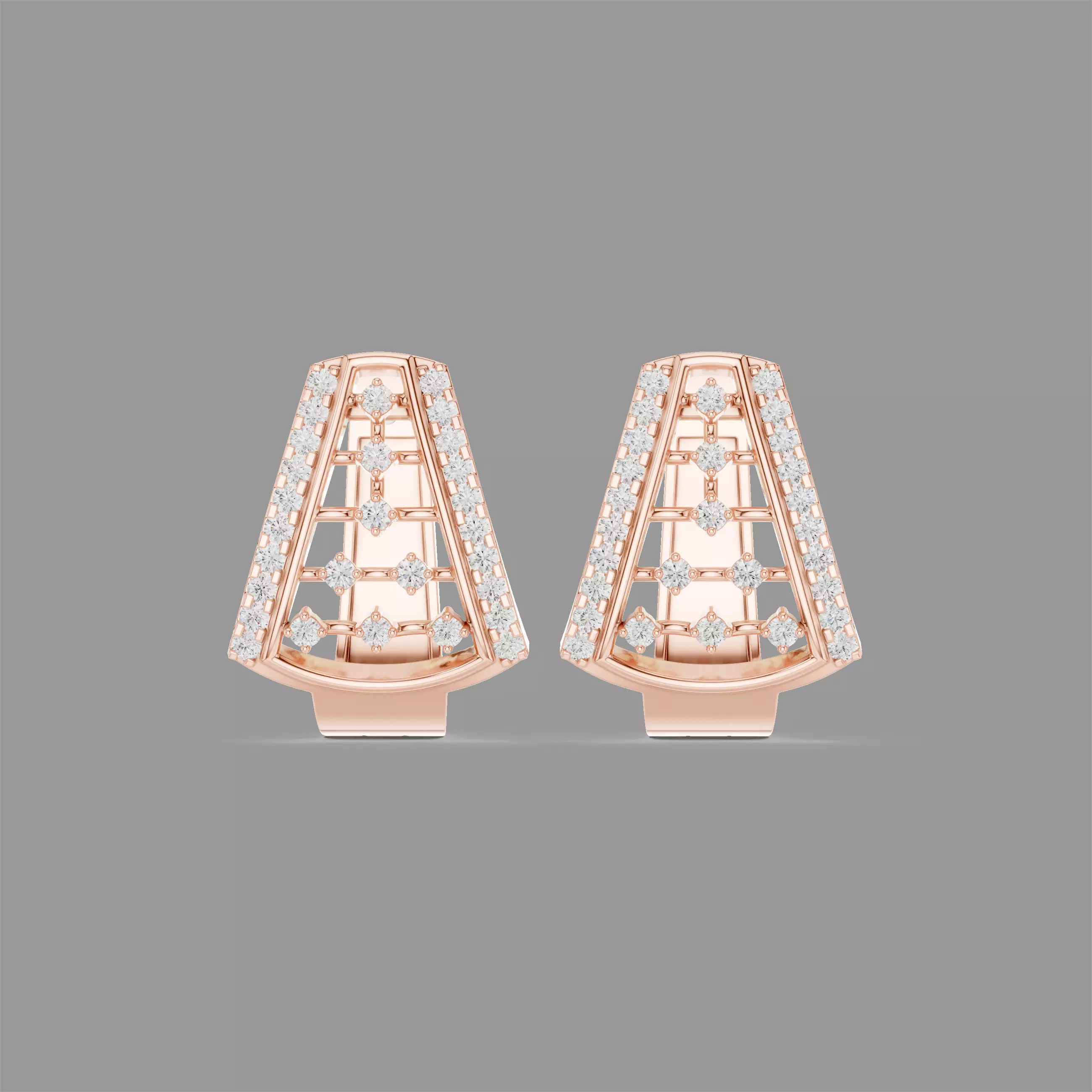 Diamond Hoops Earrings 3D print model