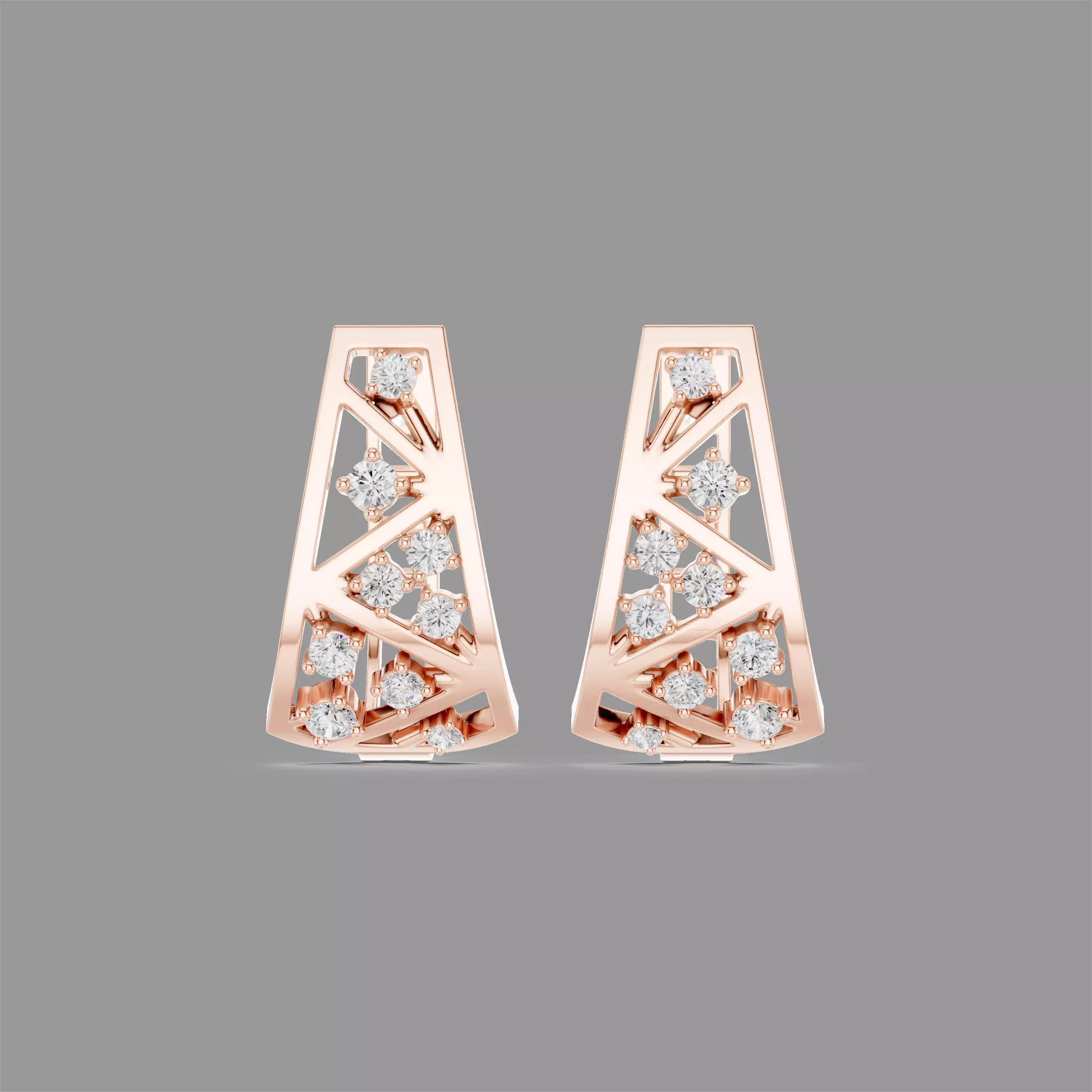 Diamond Hoops Earrings 3D print model