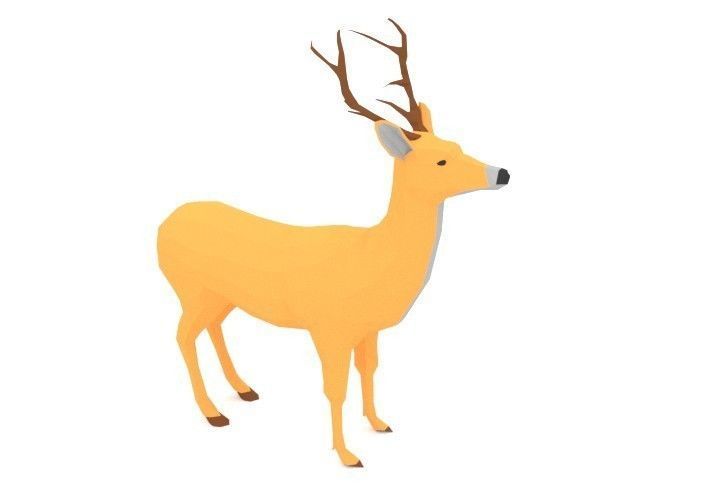 Deer LOW POLY Low-poly 3D model_2