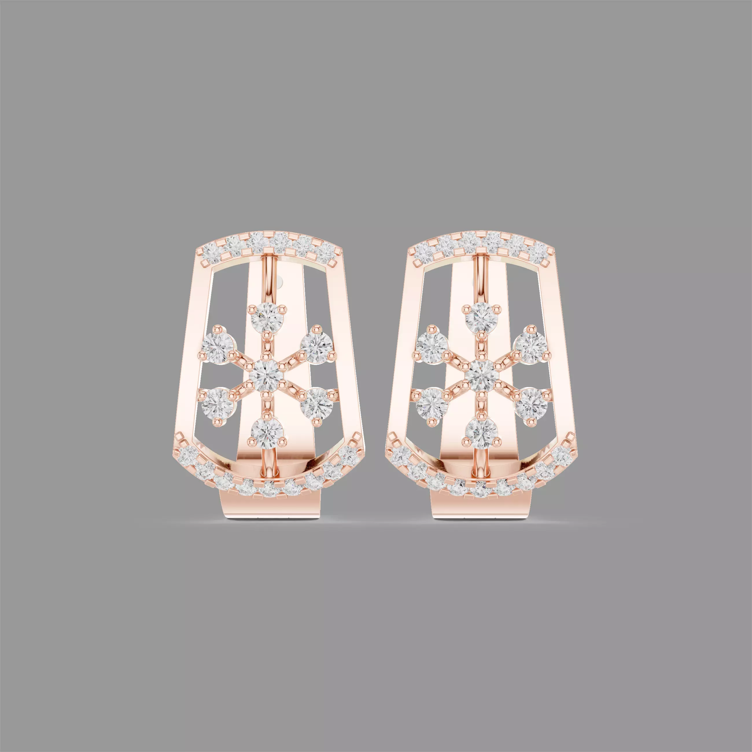 Diamond Hoops Earrings 3D print model