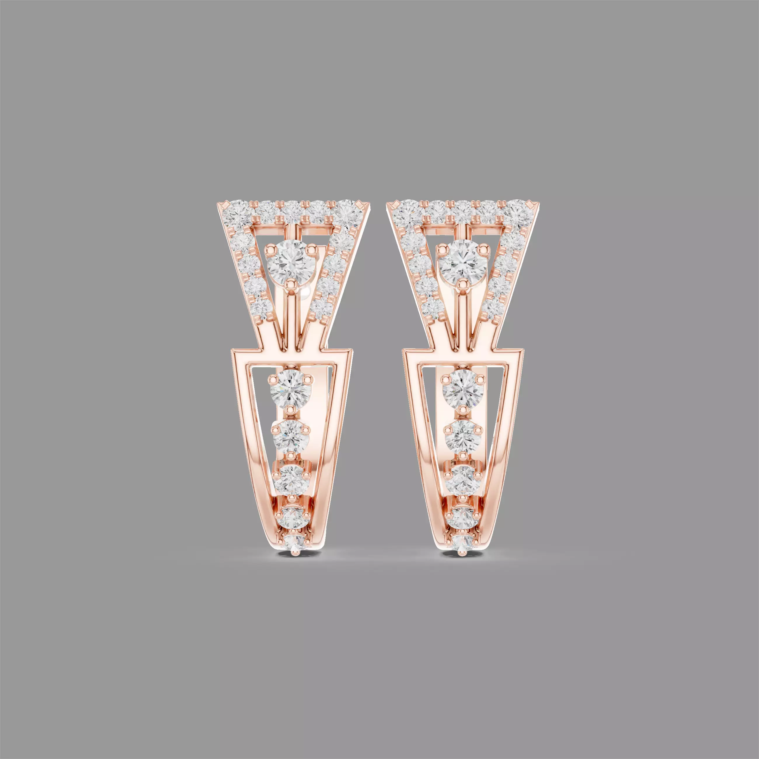 Diamond Hoops Earrings 3D print model