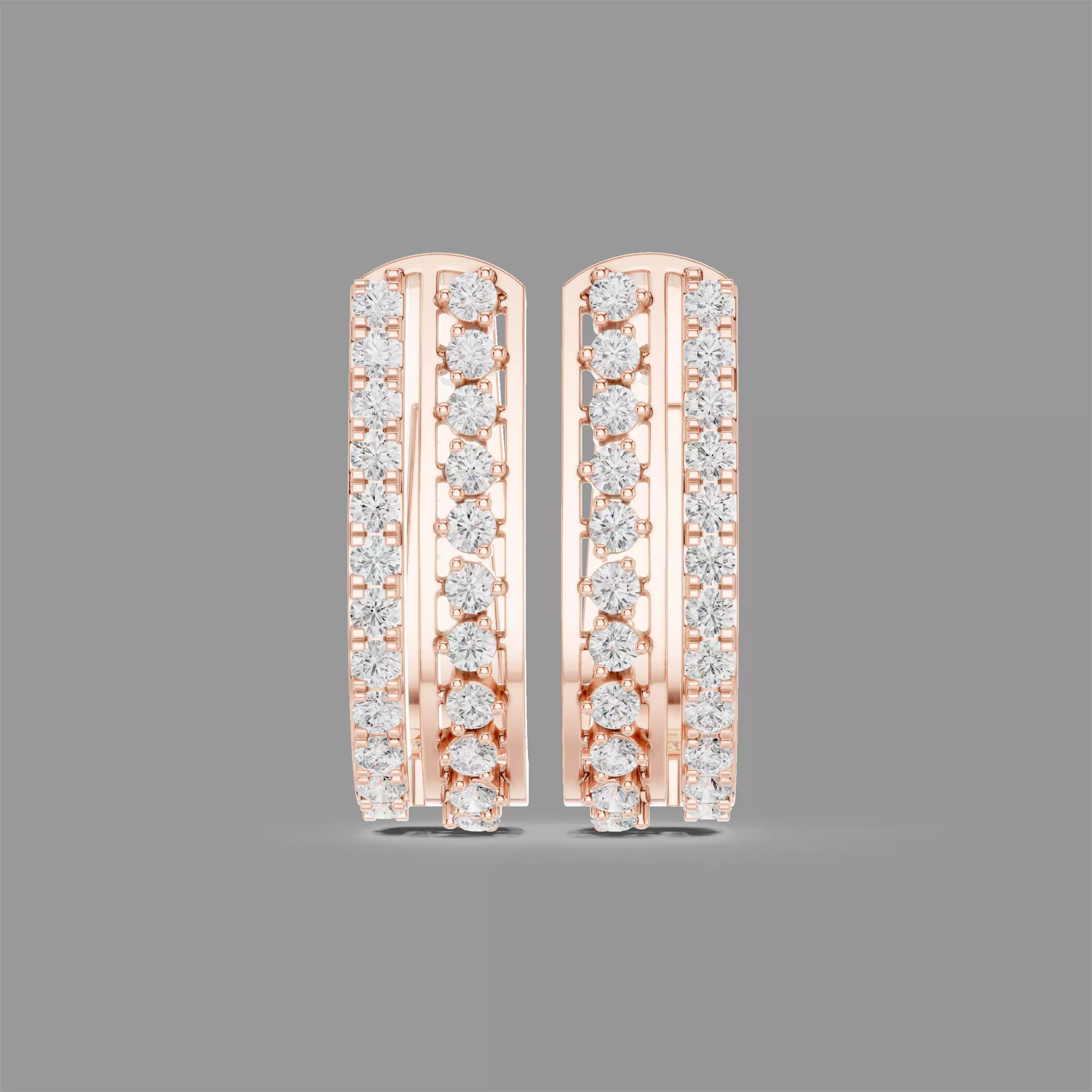 Diamond Hoops Earrings 3D print model