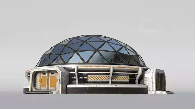 Sci-Fi Space Colonization Dome Base