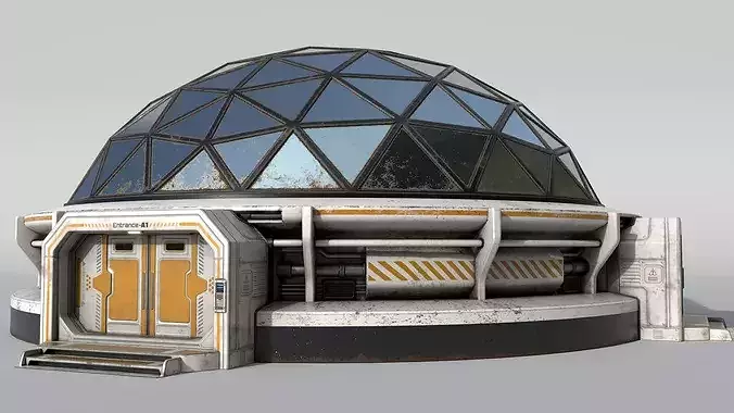 Sci-Fi Space Colonization Dome Base