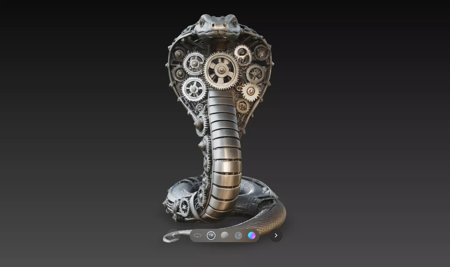 Steampunk Cobra Snake Mechanical Creature Gear Sculpture STL 3D print model