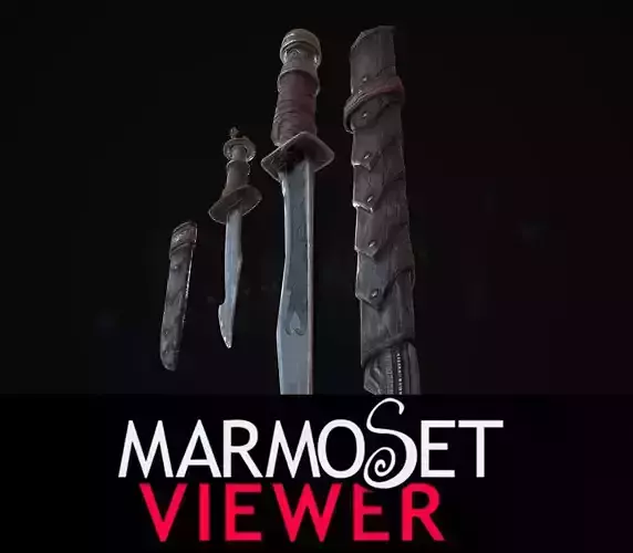 Argonian weapons Low-poly 3D model