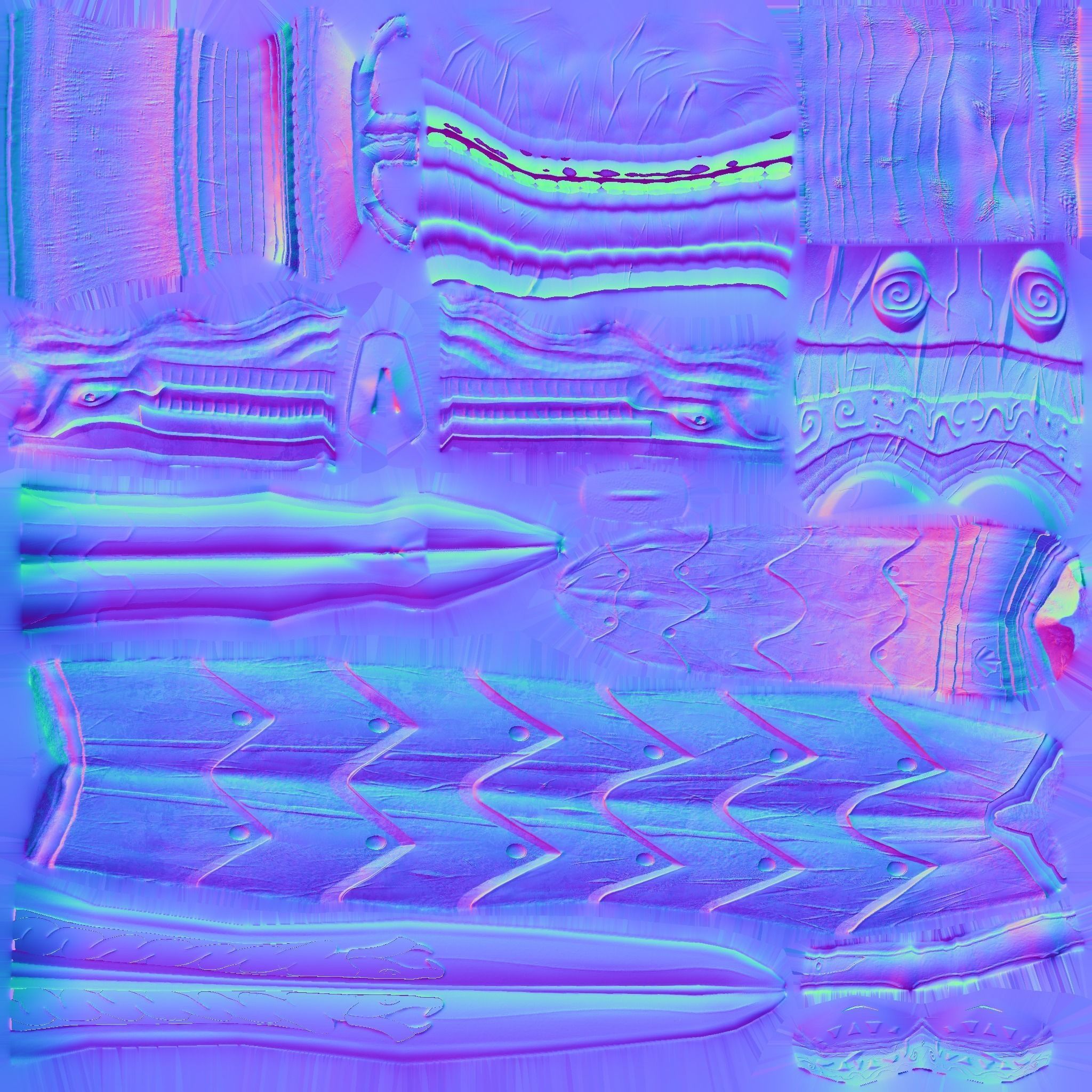 Argonian weapons Low-poly 3D model_12