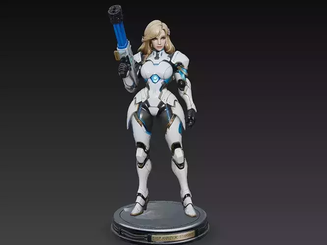 Sci-Fi Female Soldier Combat Armor Character STL V2